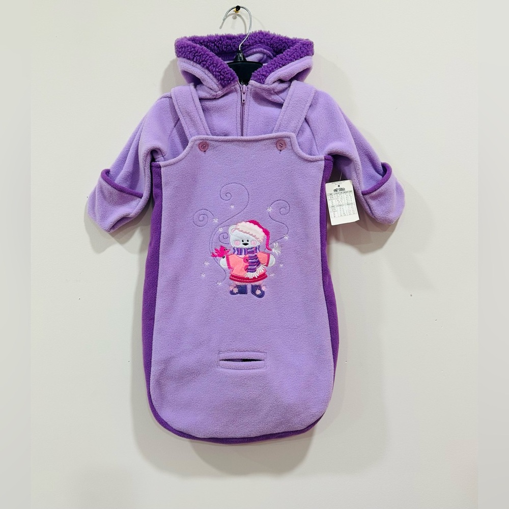 NWT OKIE DOKIE Bunting travel Sleeper Snowsuit Hoodie Snow ‎ 3-6 mths princess
